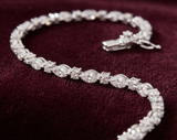 2.40 Carat Marquise & Round Alternating Tennis Bracelet