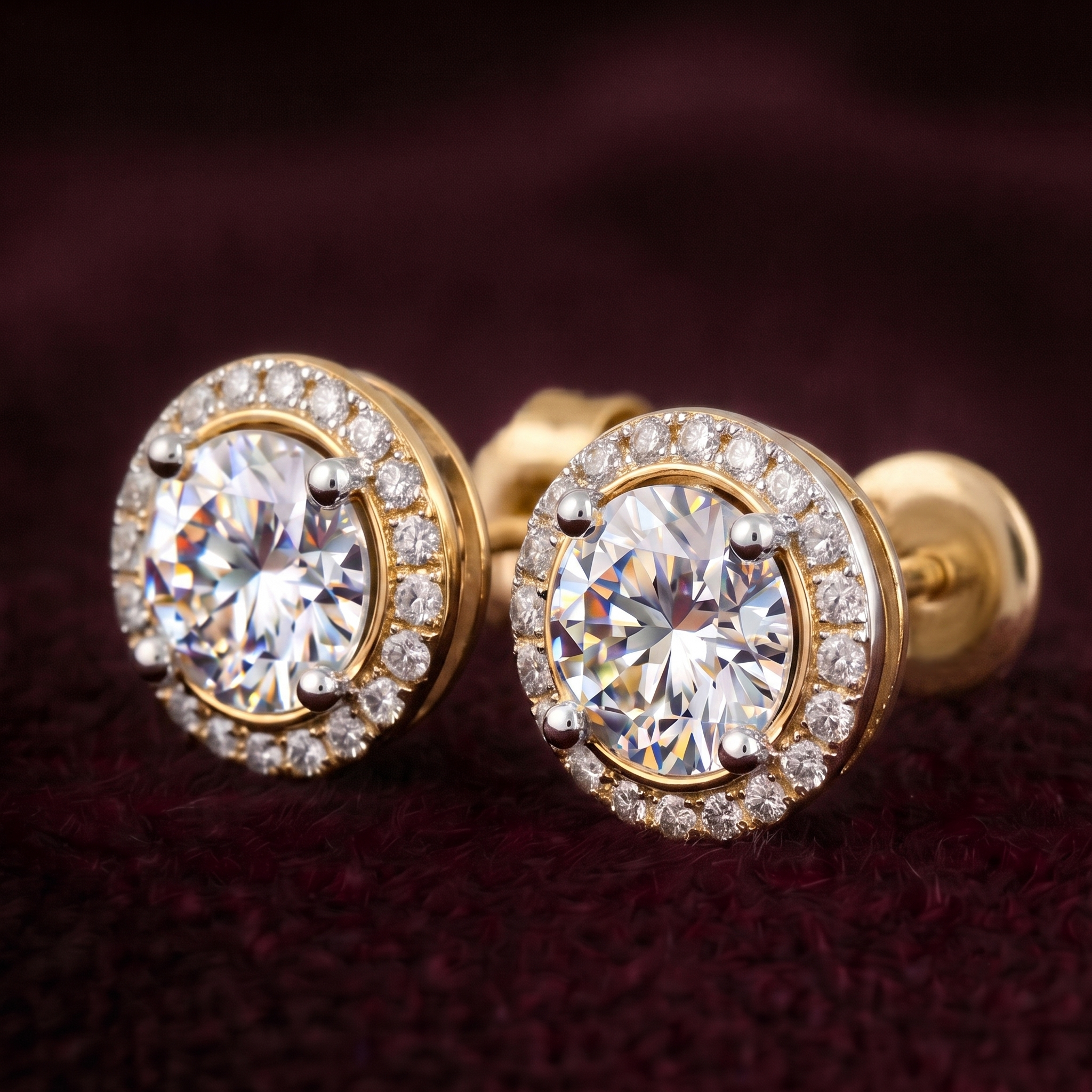 Circlet Halo 1 Carat Solitaire Lab-Grown Diamond Studs