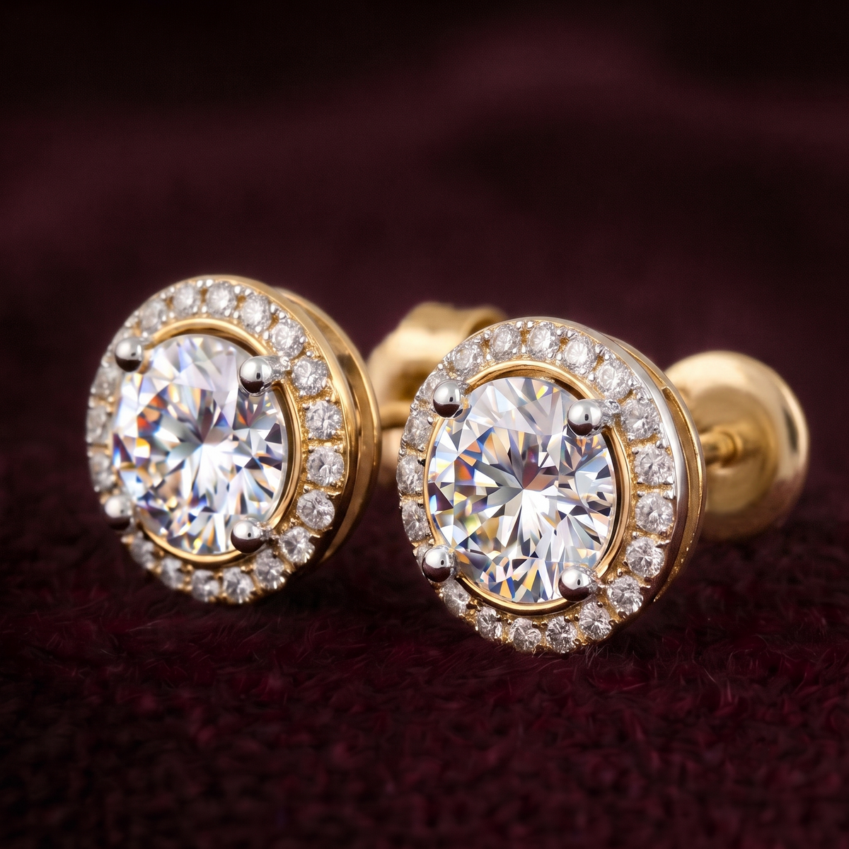 Circlet Halo 1 Carat Solitaire Lab-Grown Diamond Studs