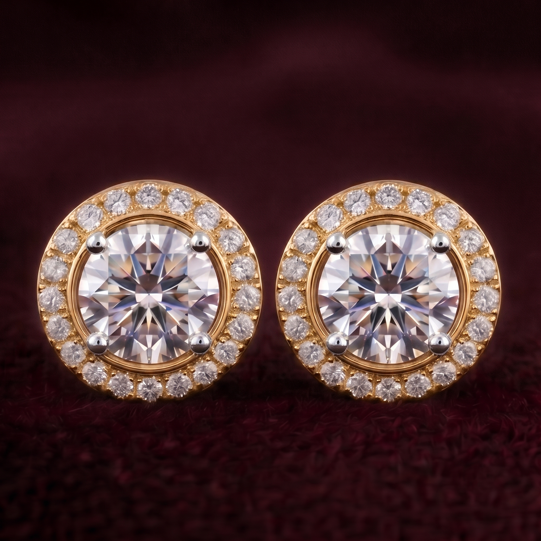 Circlet Halo 1 Carat Solitaire Lab-Grown Diamond Studs