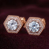 Hexa-Halo 1 Carat Solitaire Lab-Grown Diamond Earrings
