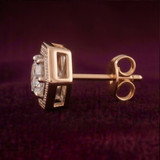 Hexa-Halo 1 Carat Solitaire Lab-Grown Diamond Earrings