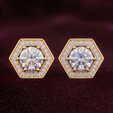 Hexa-Halo 1 Carat Solitaire Lab-Grown Diamond Earrings