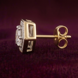 Hexa-Halo 1 Carat Solitaire Lab-Grown Diamond Earrings