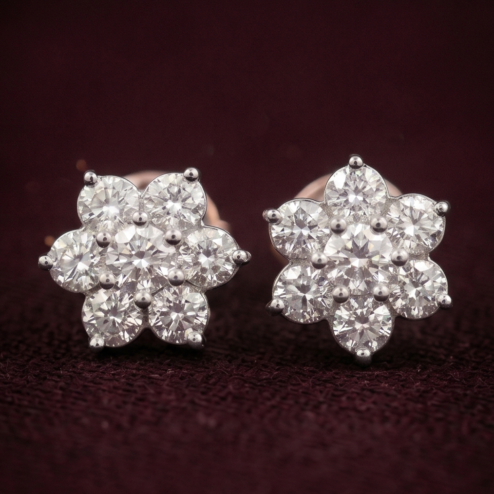 Evorra's Flora 2.91 Carats Lab-Grown Diamond Studs