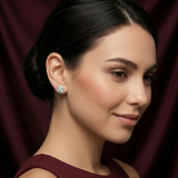 Evorra's Imperial Solitaire Halo Lab Grown Diamond Earrings