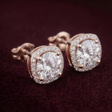 Evorra's Imperial Solitaire Halo Lab Grown Diamond Earrings
