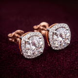 Evorra's Imperial Solitaire Halo Lab Grown Diamond Earrings