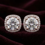 Evorra's Imperial Solitaire Halo Lab Grown Diamond Earrings