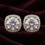 Evorra's Imperial Solitaire Halo Lab Grown Diamond Earrings