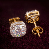 Evorra's Imperial Solitaire Halo Lab Grown Diamond Earrings