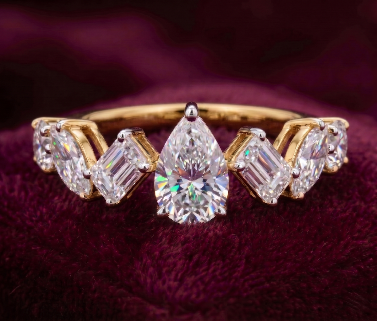 The Valencia Multi-Cut Solitaire Ring