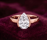 The Half-Bezel 2 Carat Pear Solitaire Ring