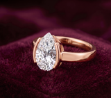 The Half-Bezel 2 Carat Pear Solitaire Ring