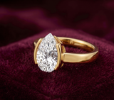 The Half-Bezel 2 Carat Pear Solitaire Ring