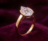The Half-Bezel 2 Carat Pear Solitaire Ring