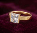 The Half-Bezel 2 Carat Princess Solitaire Ring