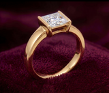 The Half-Bezel 2 Carat Princess Solitaire Ring