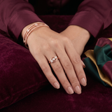 .33 Carat Serpentine Three-Stone Cluster Ring