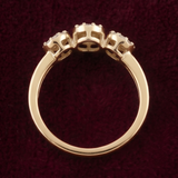 .33 Carat Serpentine Three-Stone Cluster Ring