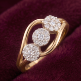 .33 Carat Serpentine Three-Stone Cluster Ring