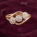 .33 Carat Serpentine Three-Stone Cluster Ring